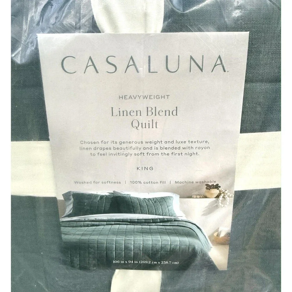 Casaluna Quilted Bedspread in Teal Green